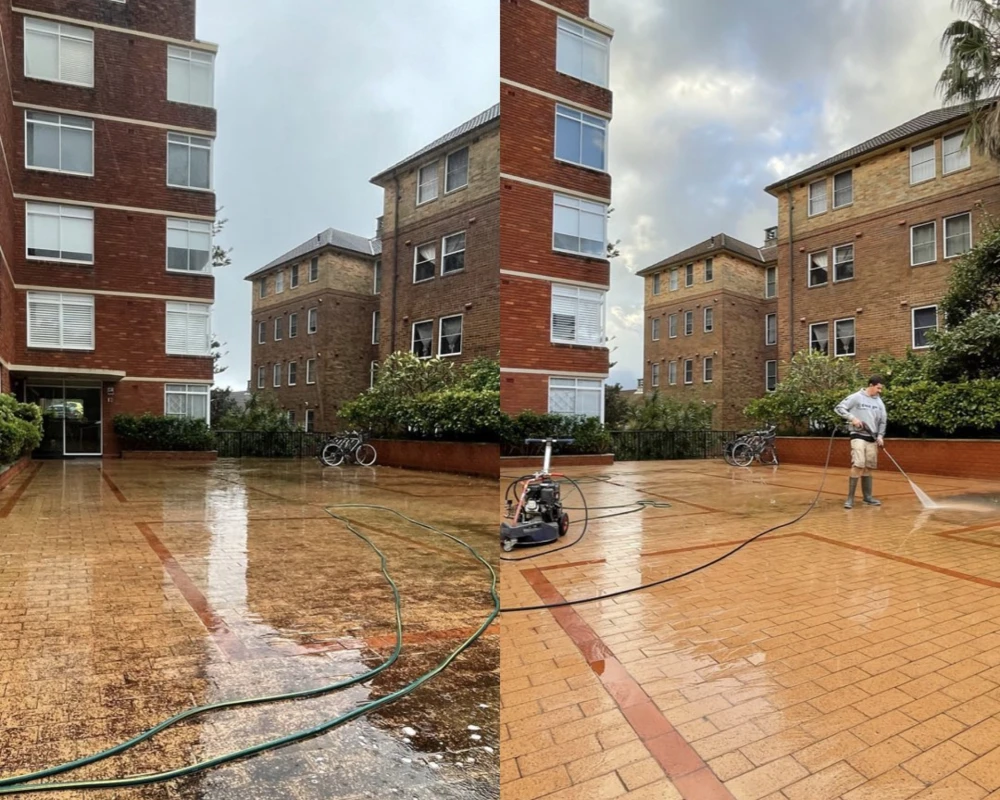 Tobys Tools before and after pressure washing